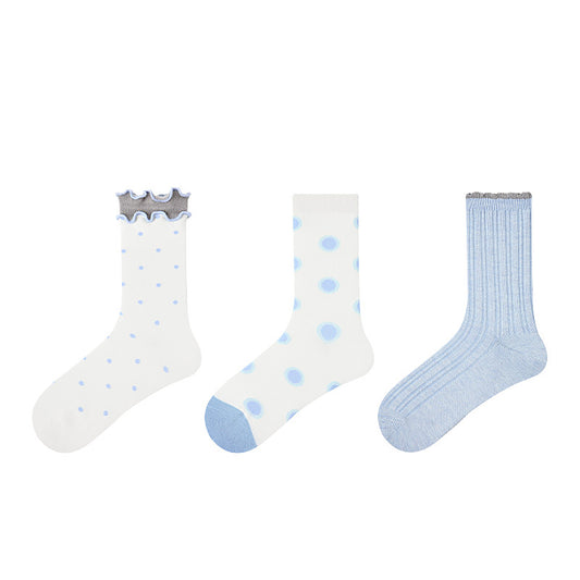 3 Pairs Women's Crew Socks, Girl's Gift WZ001