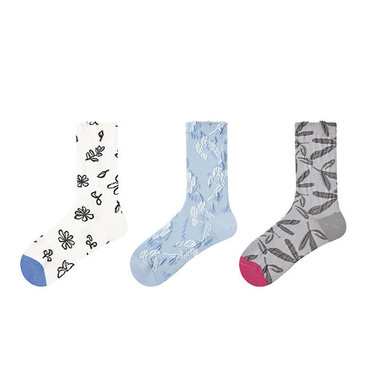 3 Pairs Women's Crew Socks, Girl's Gift WZ003